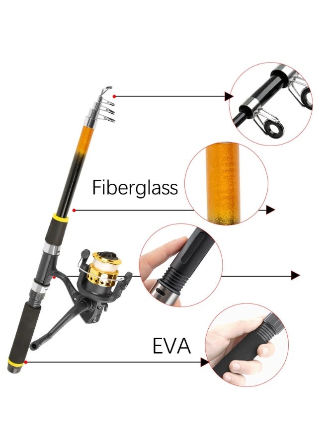 Bukela 2.1M Telescopic Fishing Rod And Spinning Reel Combo, Complete Fishing Kit With Fishing Bag, Lures Accessories, Portable Travel Fishing Pole Set For Freshwater Saltwater, Ideal Gifts For Men - Image 3